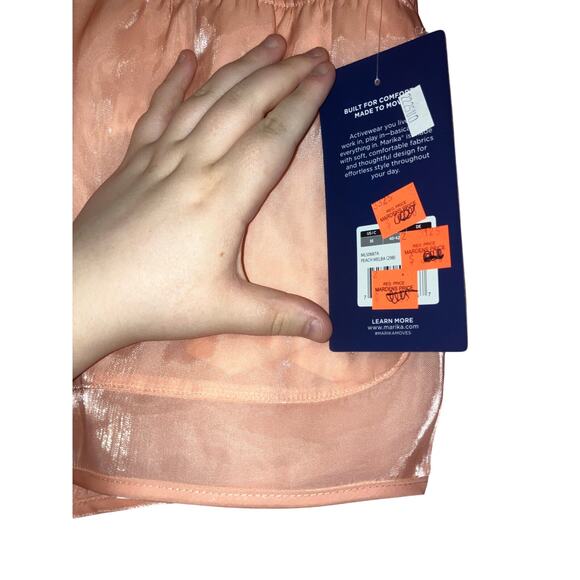 NWT Marika Light Pink Shiny Athletic Shorts Size Medium - Picture 2 of 7